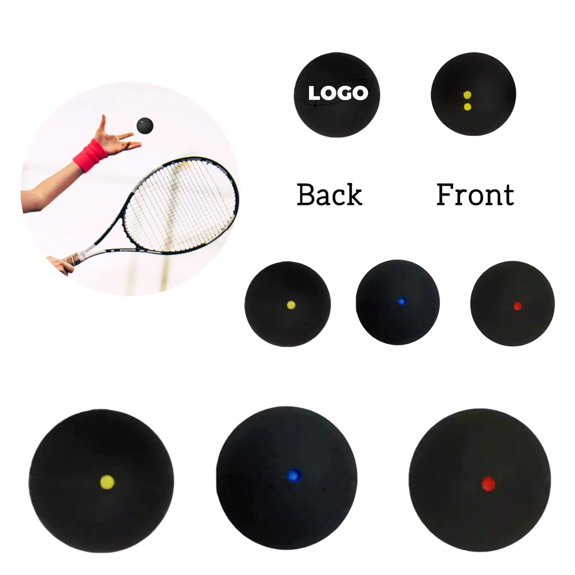 Double Yellow Dot Squash Ball For School 2