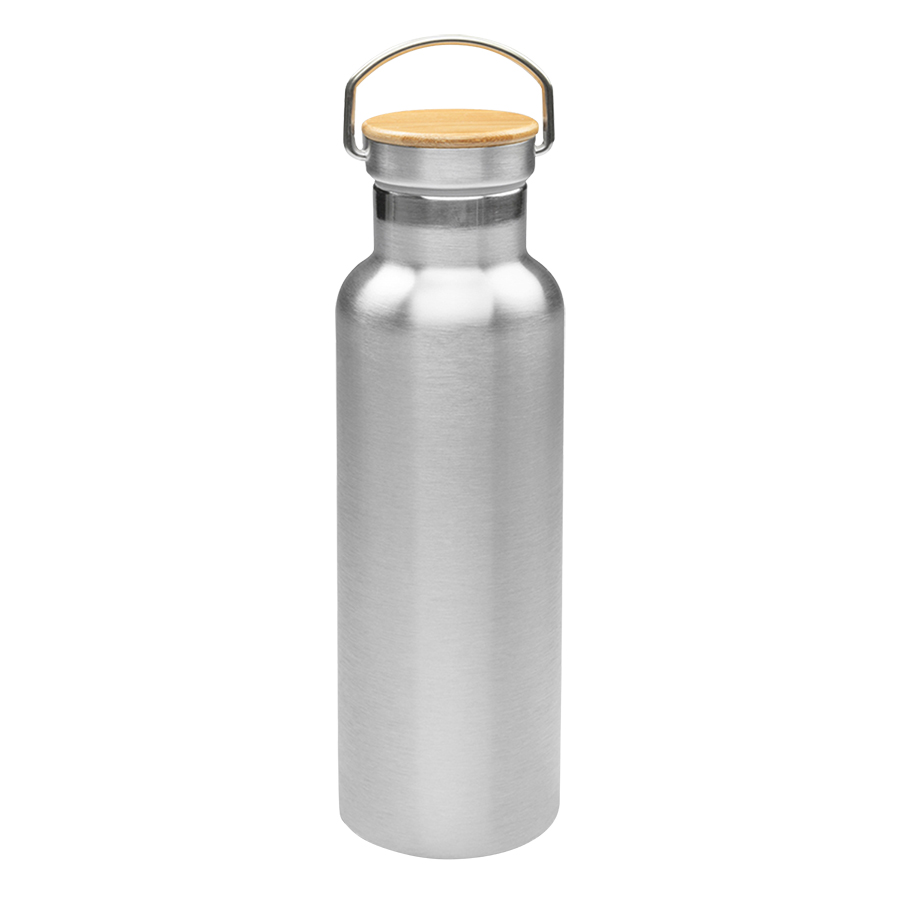 Stainless Steel Water Bottle - Wood-topped Cap, 20 oz. 4