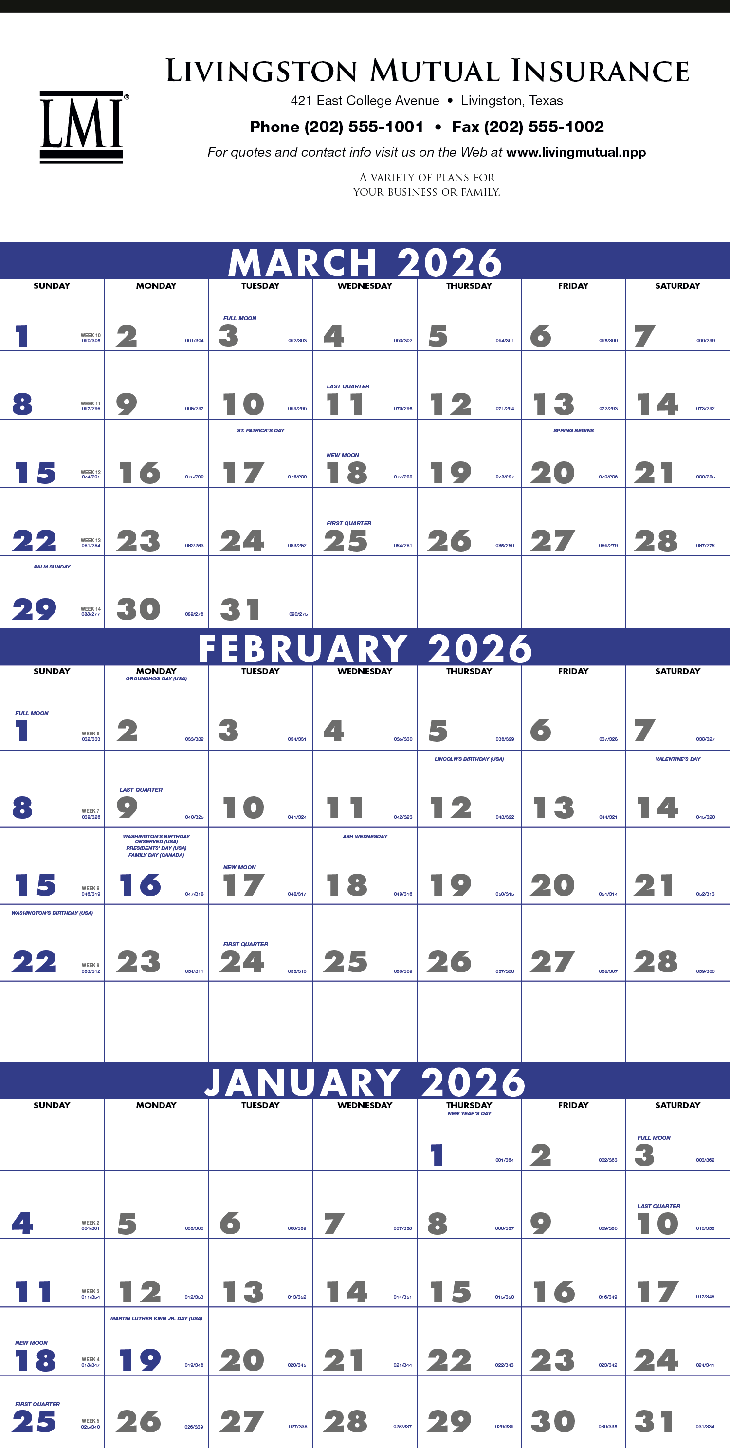 Triumph® Calendars 3-Month Planner (4-Sheet) 1
