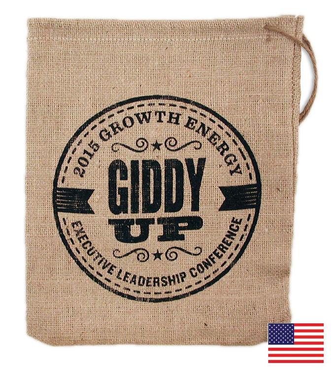 Cache Jute/Burlap Drawstring Bag 12X14" 2