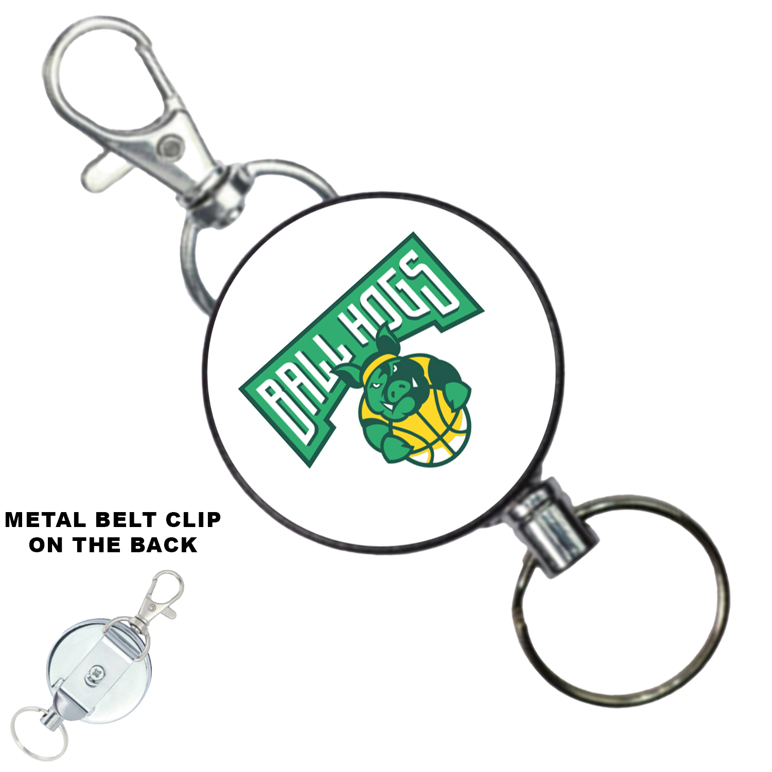 Outdoor Heavy Duty Round Metal Badge Reel w/ Belt Clip 2