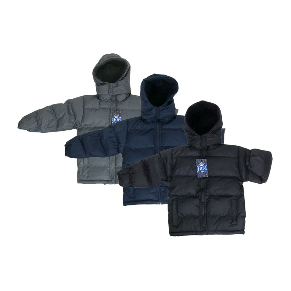 Boy's Hooded Winter Jacket - Navy Gray & Black sizes 4-7 1