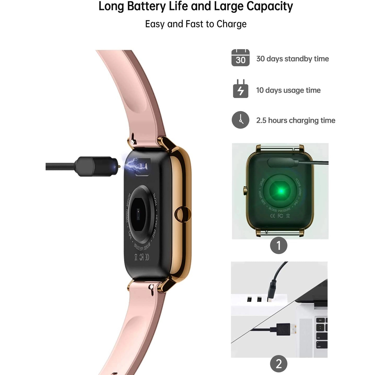 P22 Fitness Smartwatch Tracker With Heart Rate Monitor 2