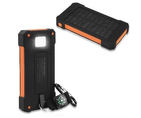 8000 mAh solar energy power bank with compass 8