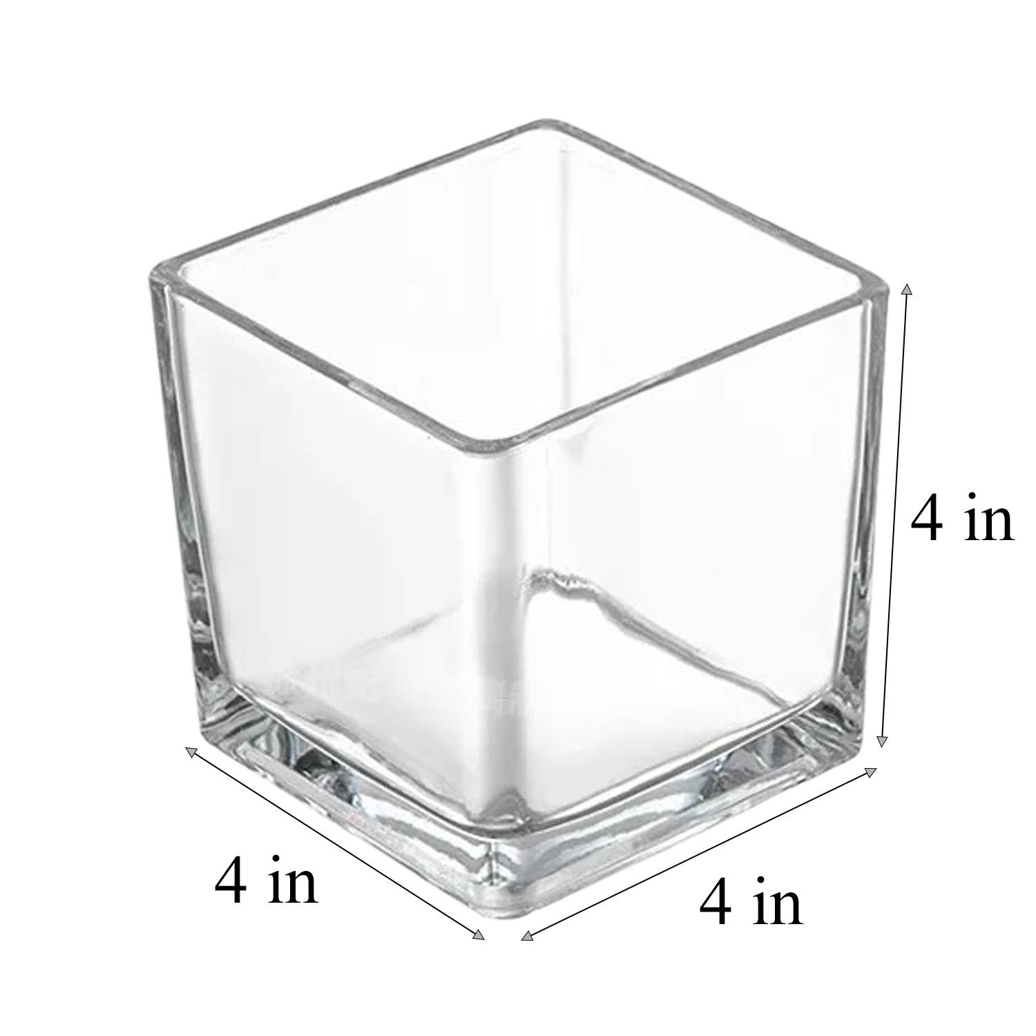 22oz Thick Square Glass Vase 4