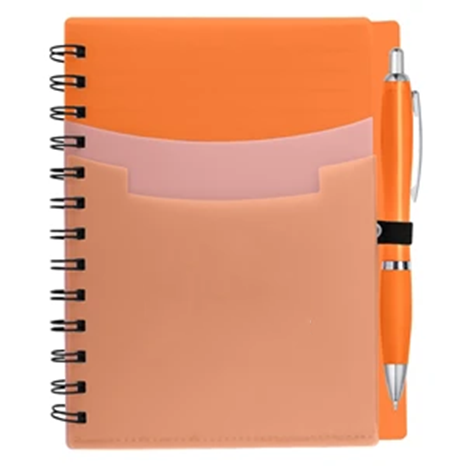 Tri-Pocket PP Coil Notebook with Satin Pen - Lined Pages 6