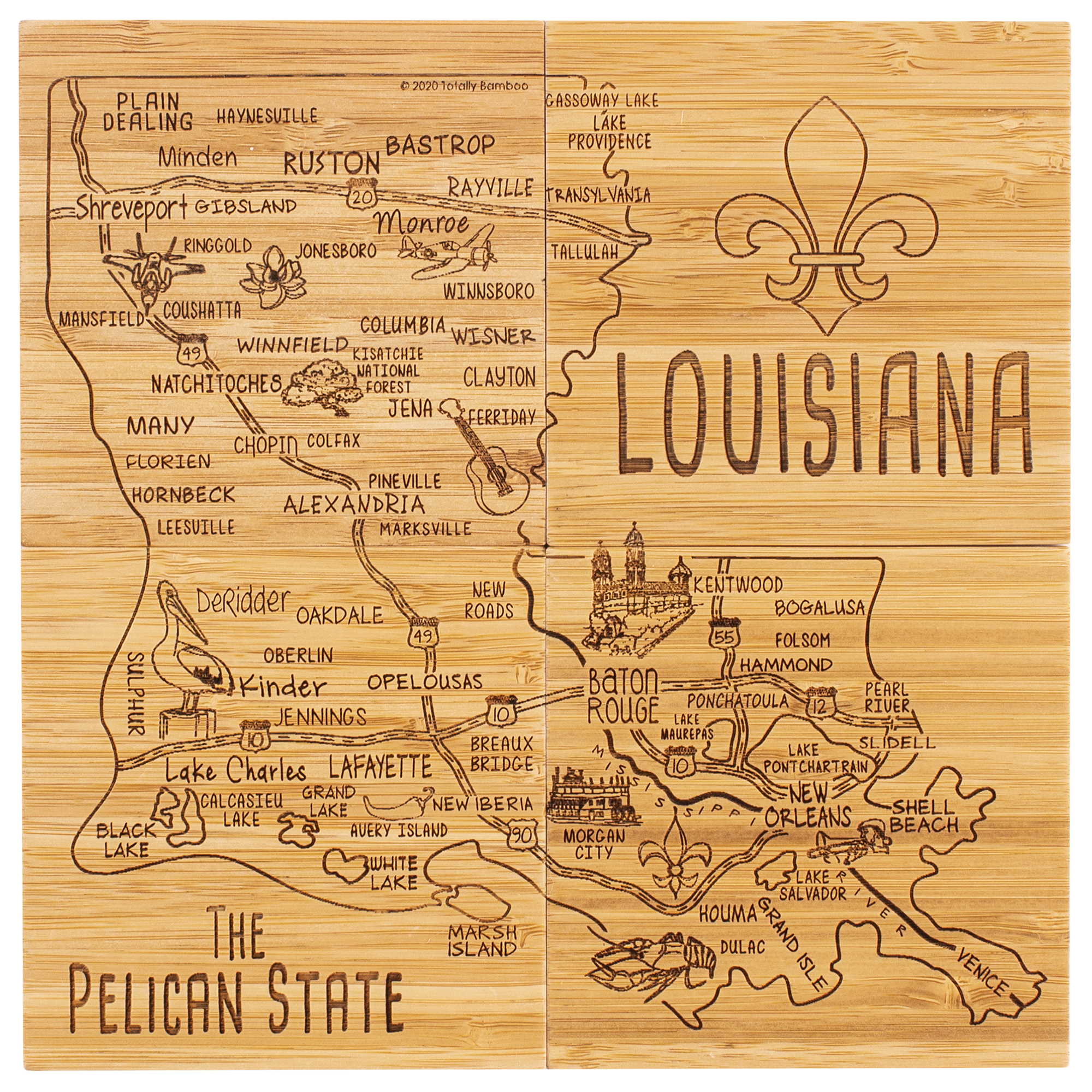 Louisiana Puzzle Coaster Set 6