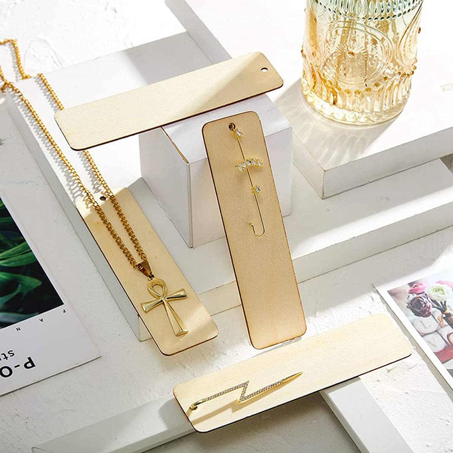 20pcs DIY Custom Wooden Blank Bookmark Decoration 4