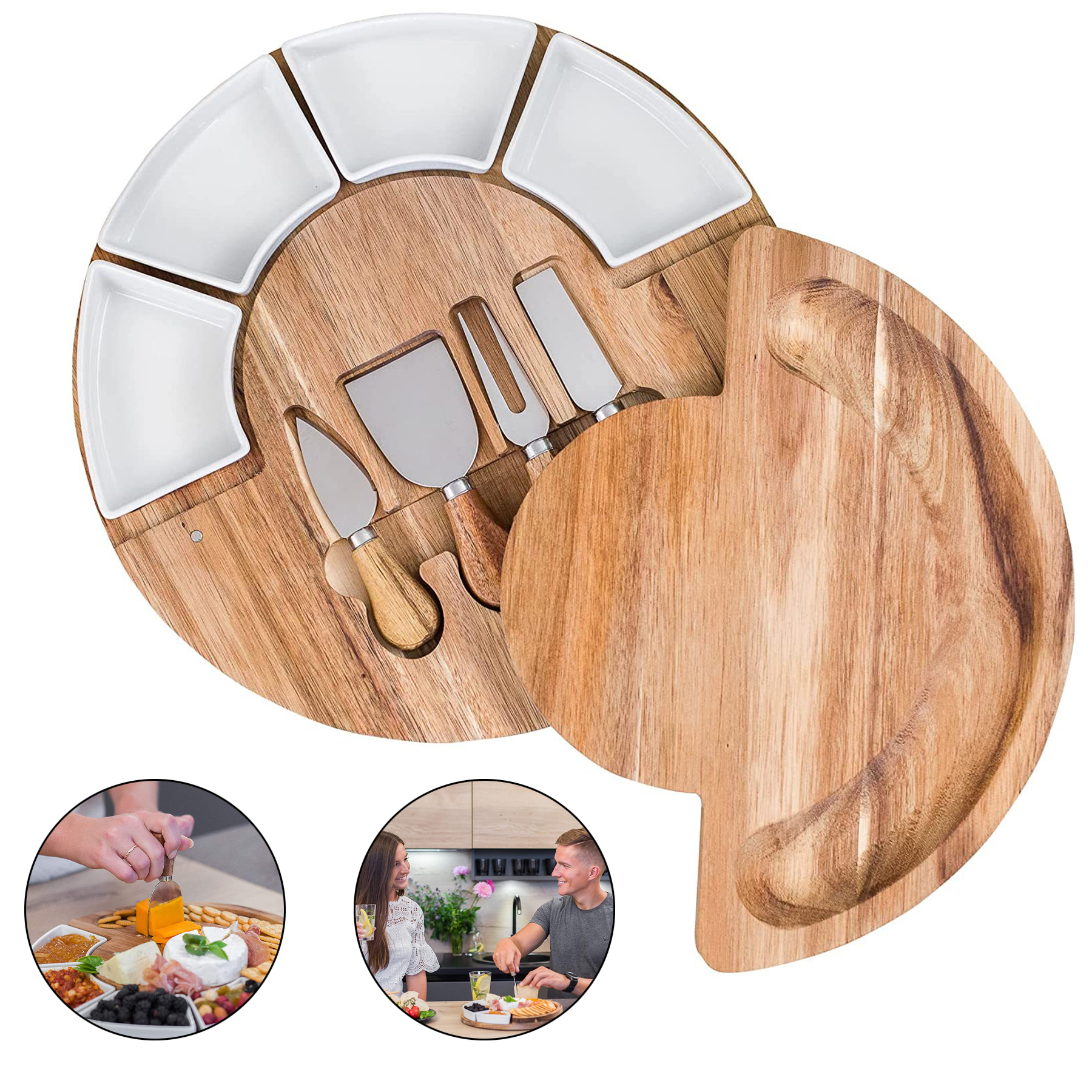 Charcuterie Board Set and Cheese Serving Platter 2