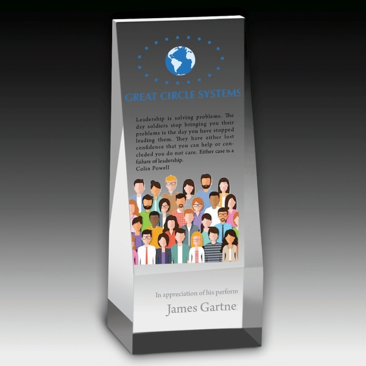 Screen Printed Angled Obelisk Award - 6" 4