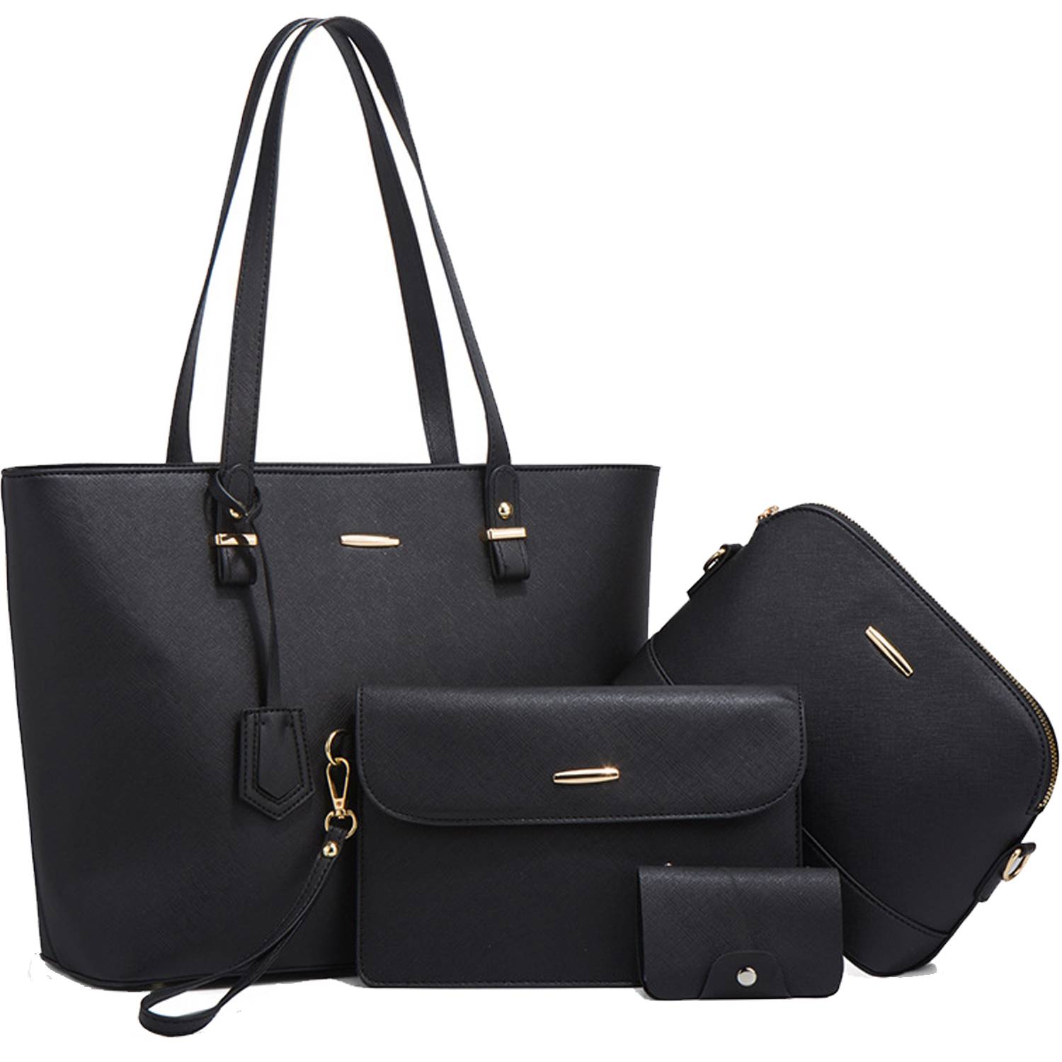 4PCS PU Leather Women Vintage Minimalist Handbag Set 6