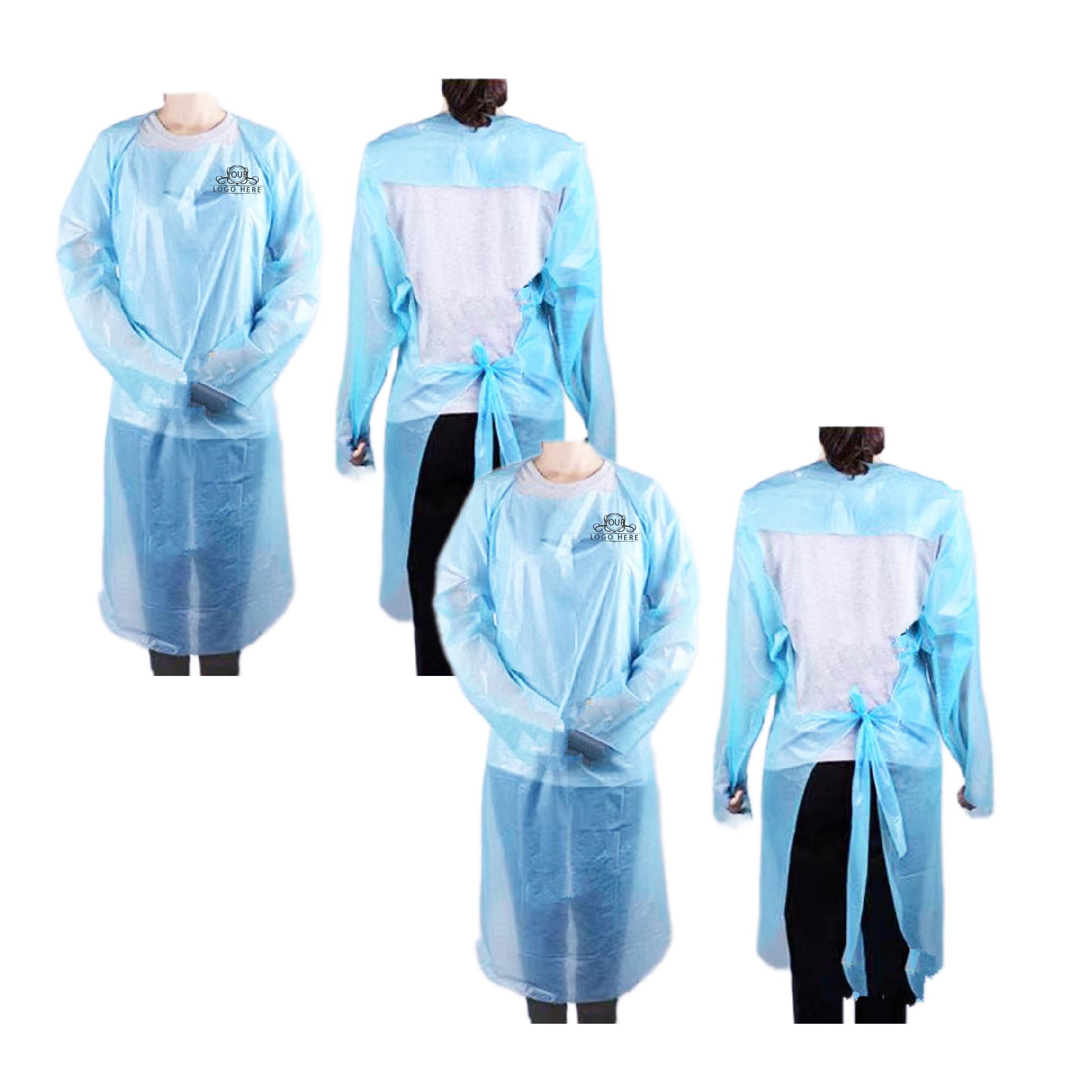 Disposable CPE Plastic Isolation Gown 1