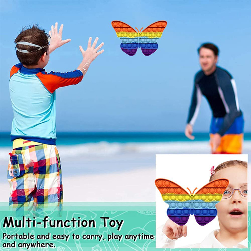 Rainbow Butterfly Push Pop Fidget Toy for Children and Adult 5
