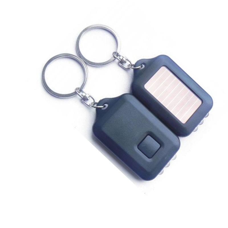 Mini Solar Energy Power LED Keychain Flashlight Torch 3