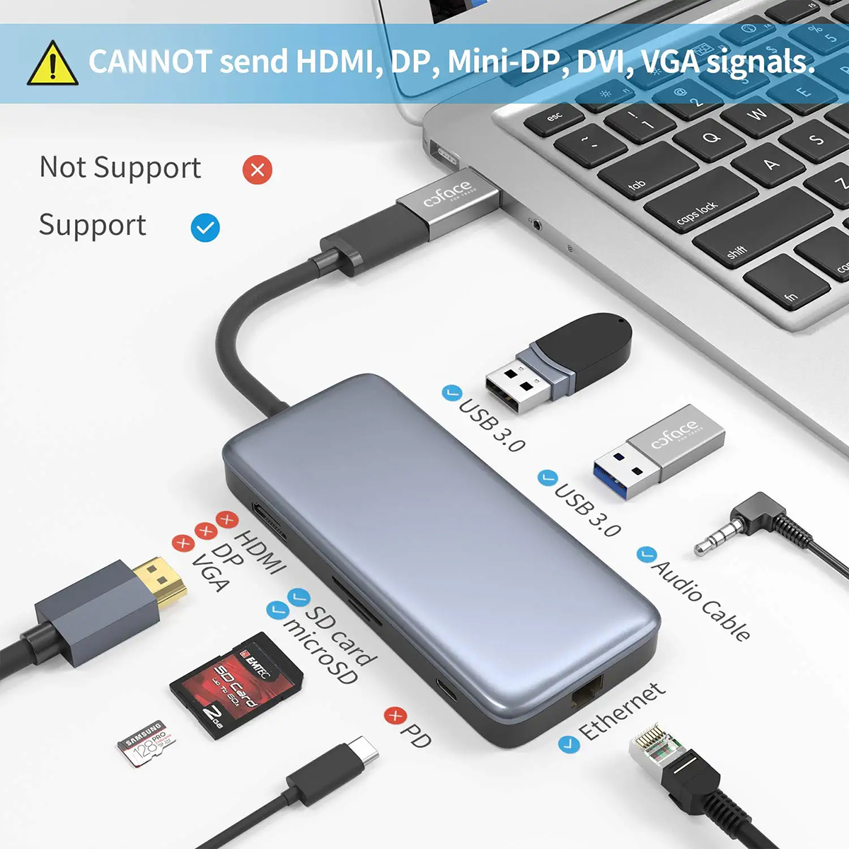 USB Type-C Female to USB 3.0 Adapter – Compatible with Laptops & More Devices 3