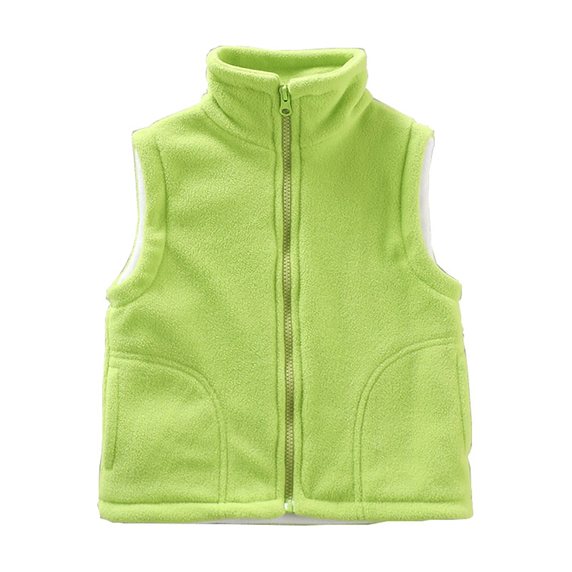 Solid Color Zipper Sleeveless Jacket for Toddler Kid 3