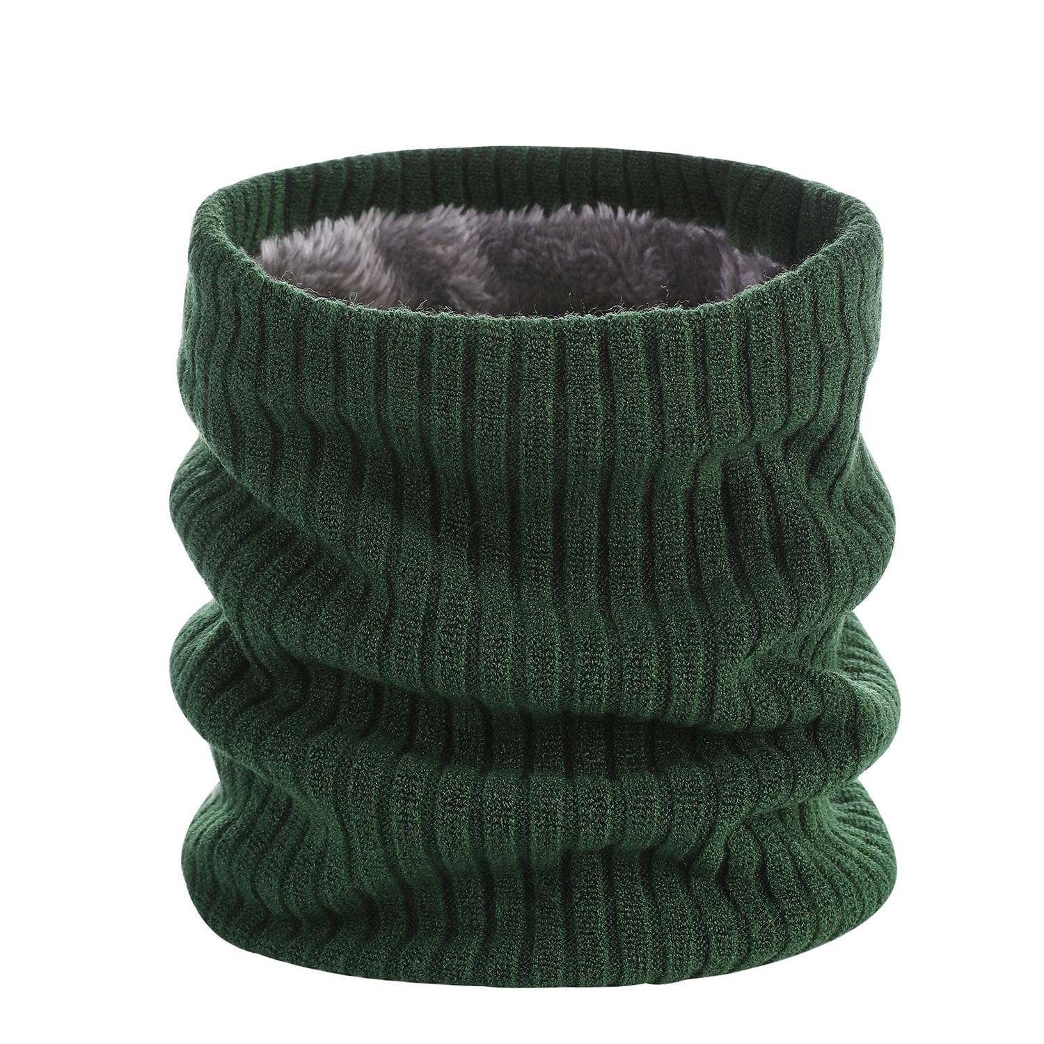 Winter Knitted Plush Lined Neck Warmer Scarf 8