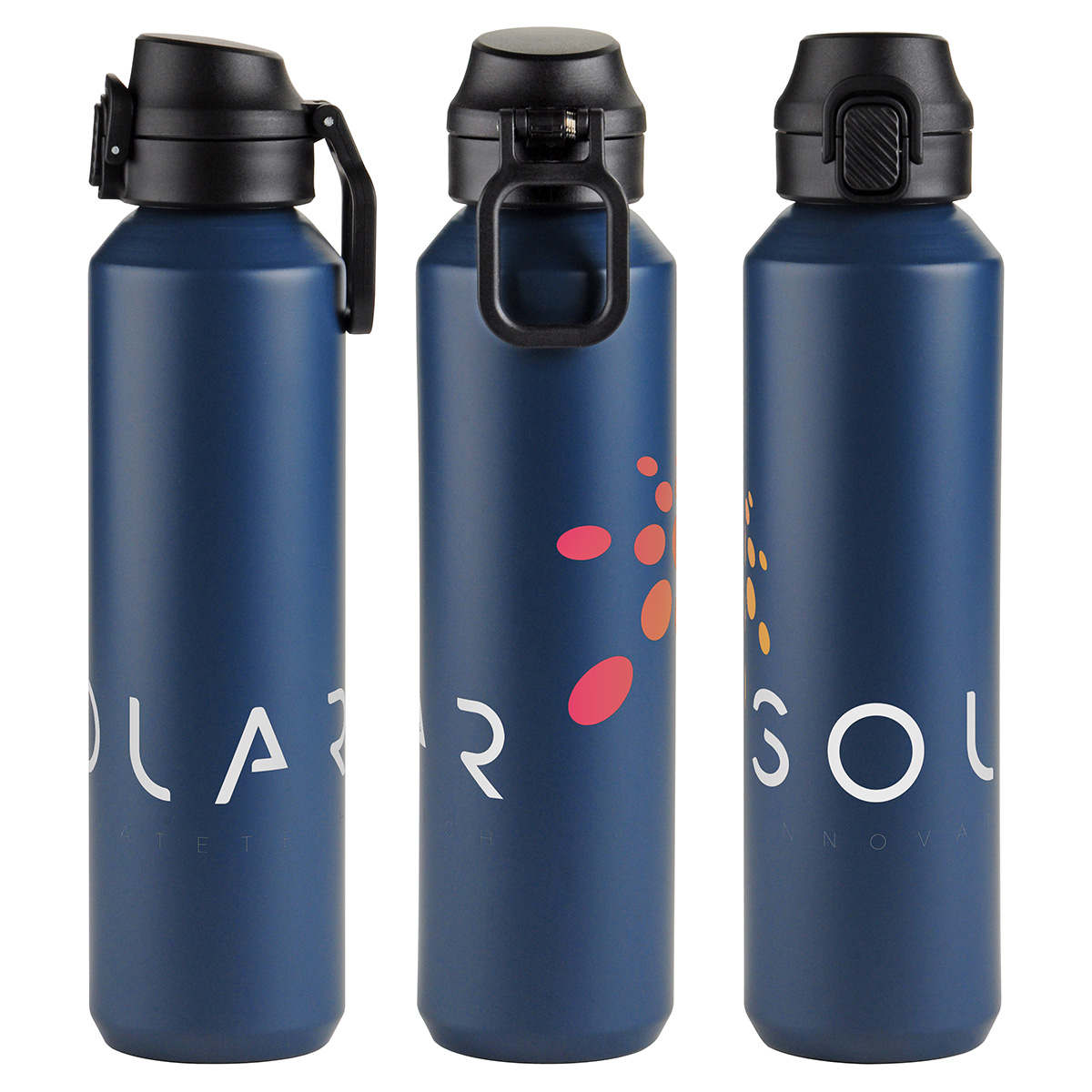 Nexus 27 oz Recycled Aluminum Bottle with Flip-Top Lid and Carabiner 106