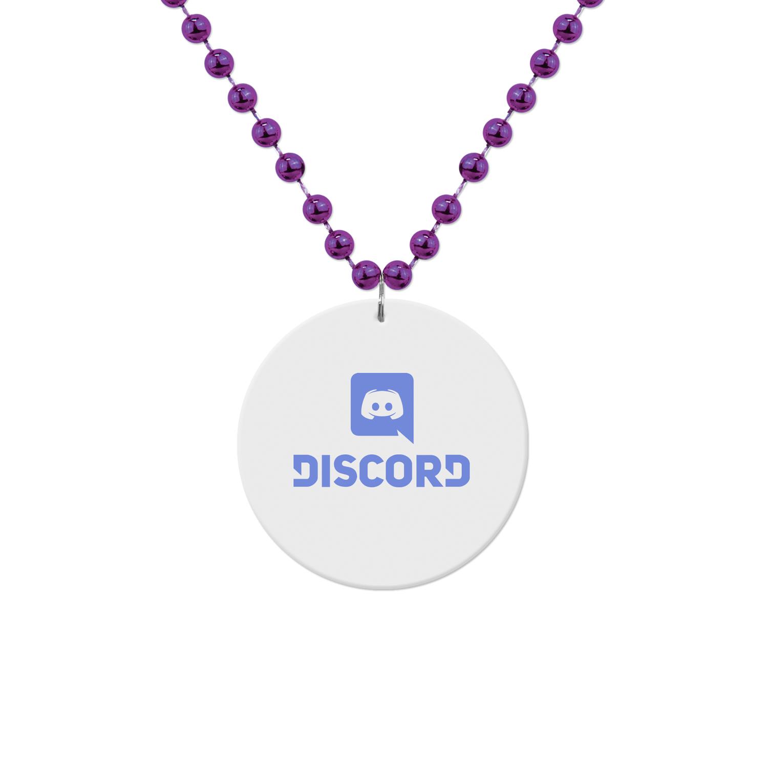 Medallion Bead Necklace w/White Medallion 3