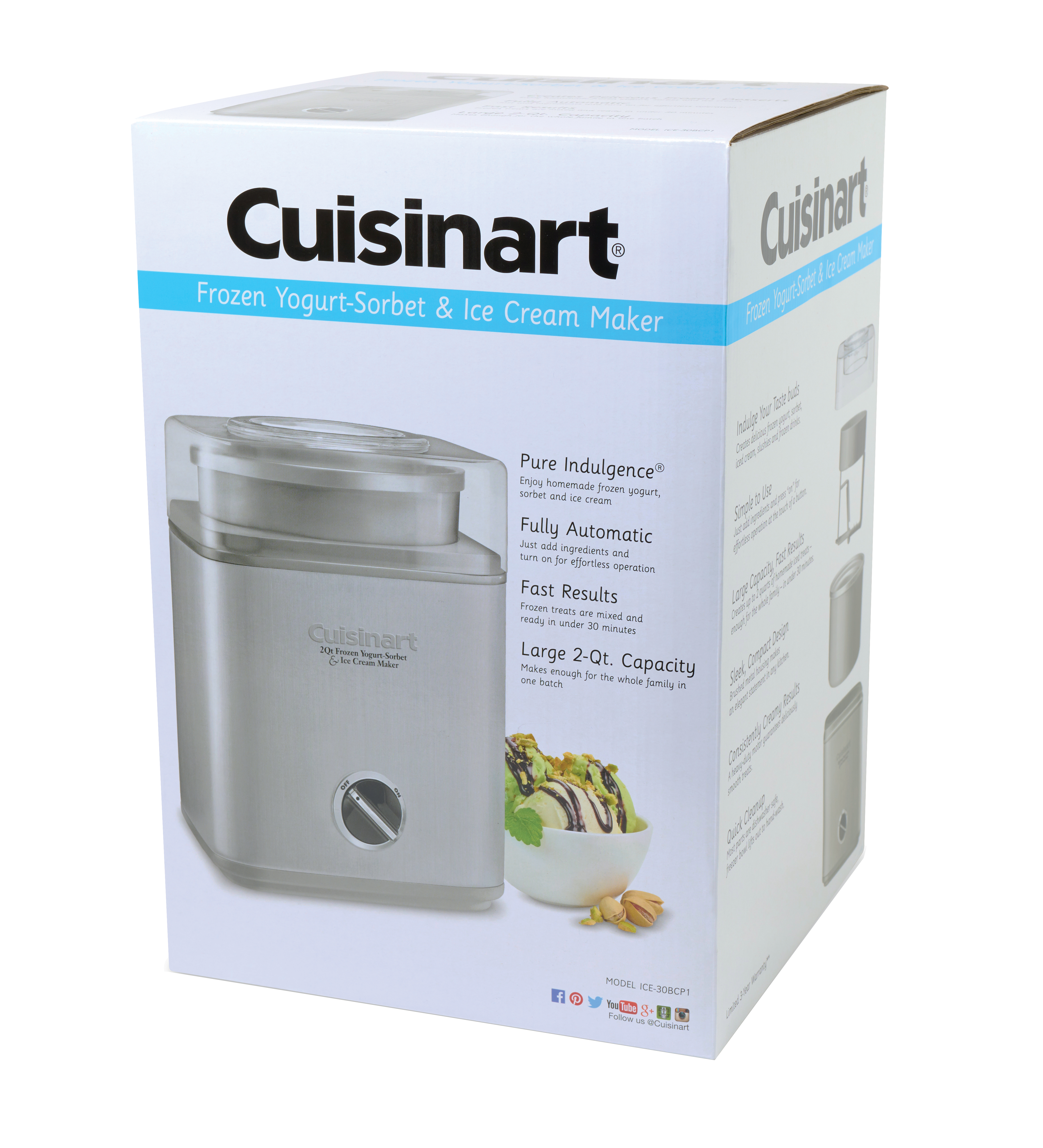 Cuisinart® Pure Indulgence™ 2 Quart Frozen Yogurt Sorbet & Ice Cream Maker 9