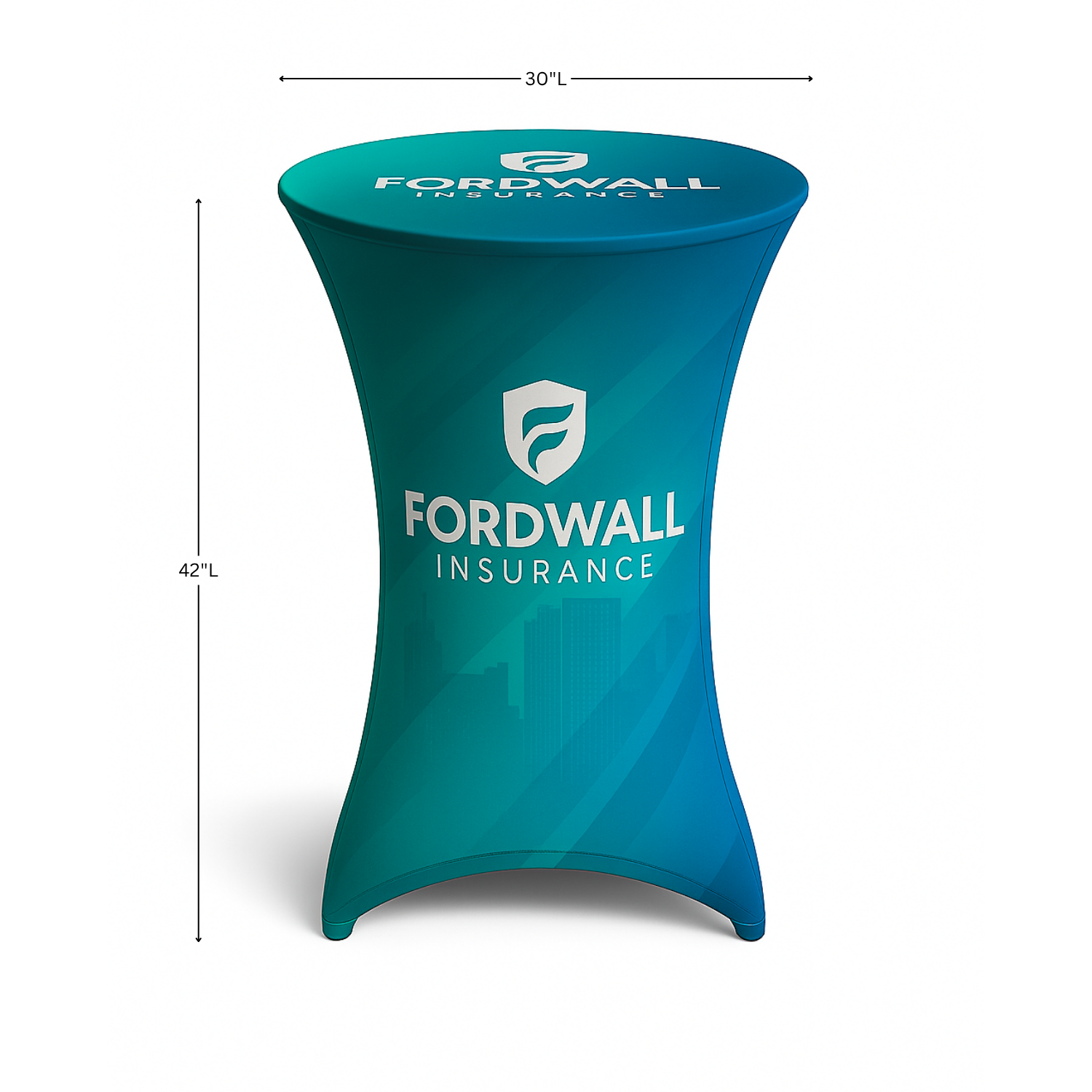 30" Round x 42"H Spandex Stretch Cocktail Table Cover 1