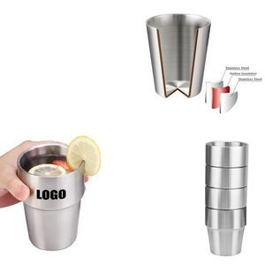 180ML Silver Double Wall Stainless Steel Cup 3