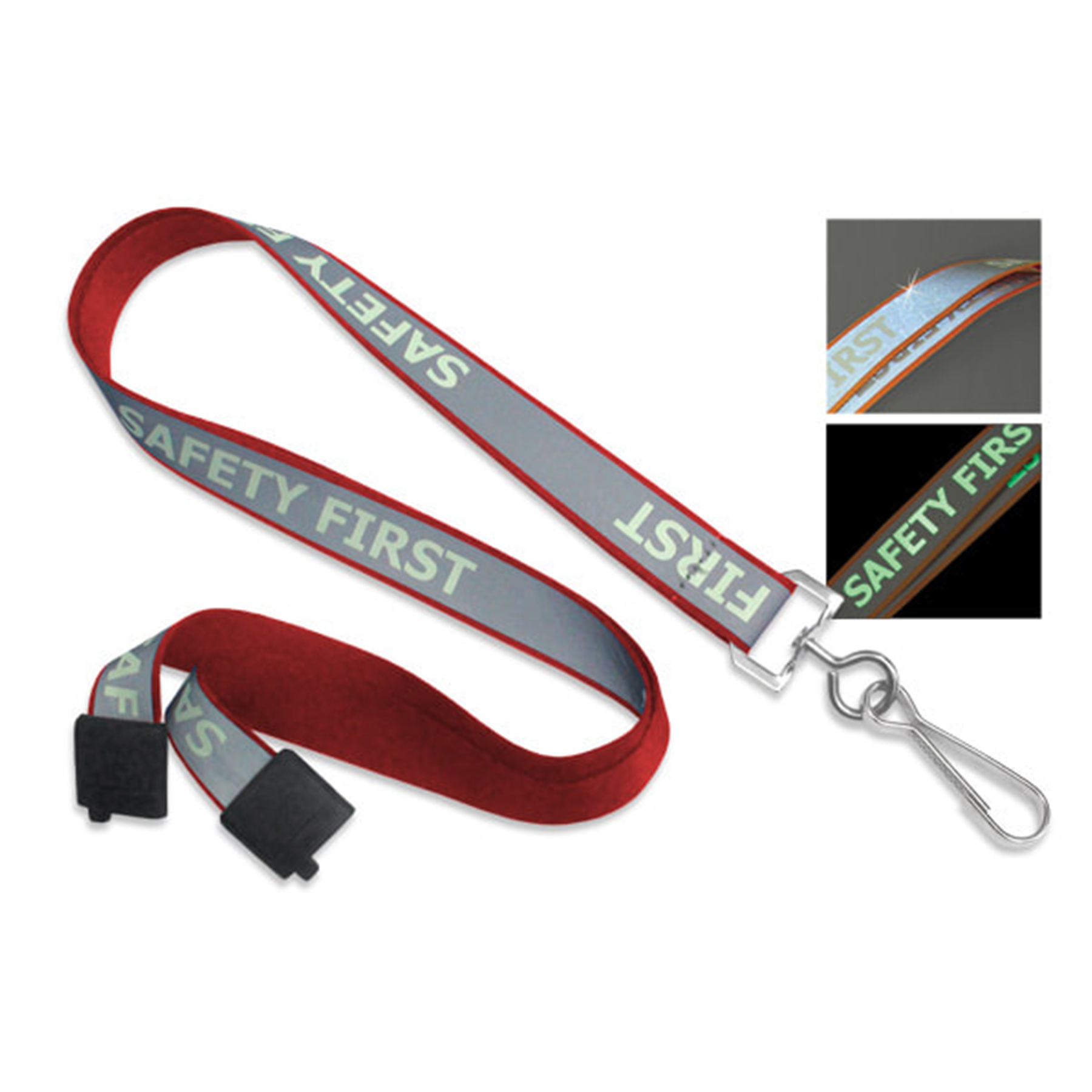 Reflective Lanyard with Luminescent Imprint 2