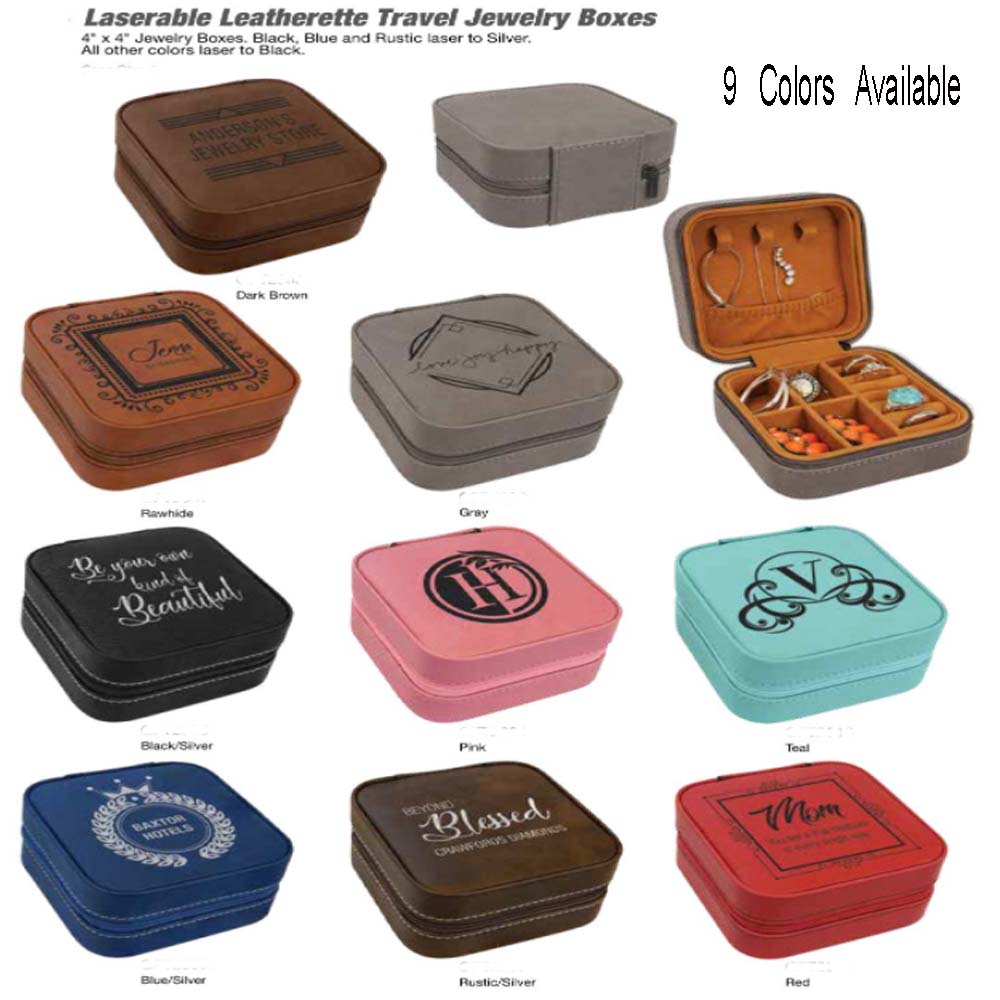 Laserable Leatherette Travel Jewelry Box 2