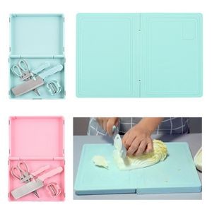 Compact Folding Cutting Board With Knife Set 2