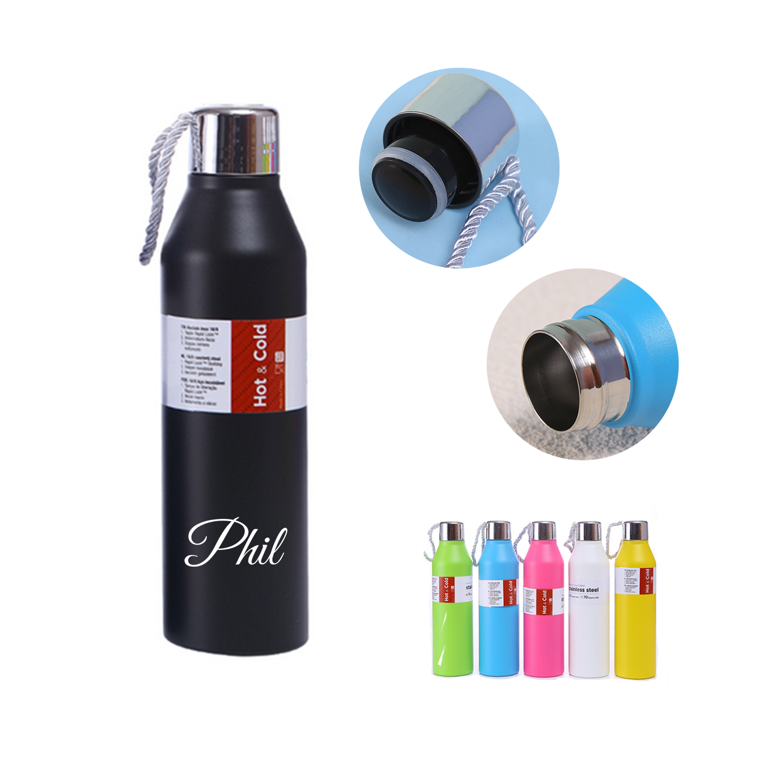 17oz Portable Stainless Steel Insulated Sports Bottle 2