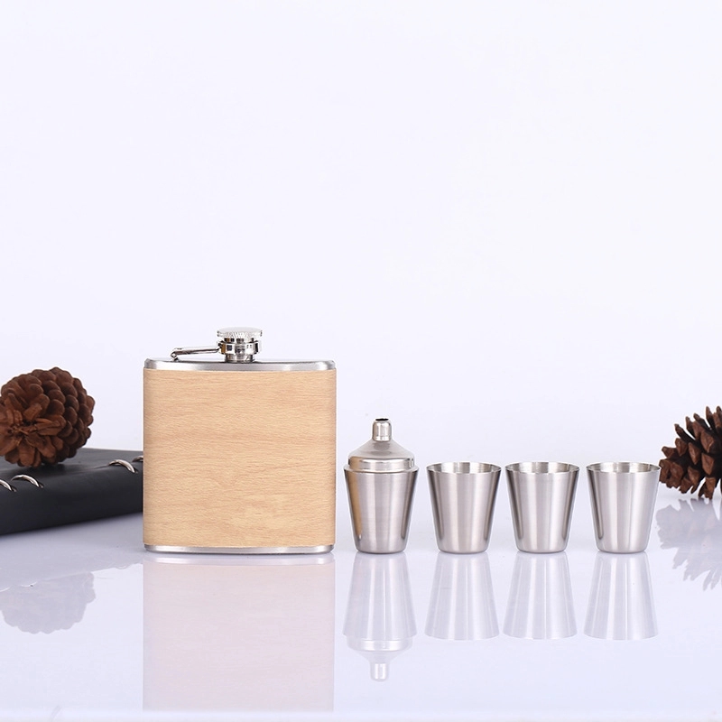 Customizable 6 oz Stainless Steel Liquor Flask Gift Set 3