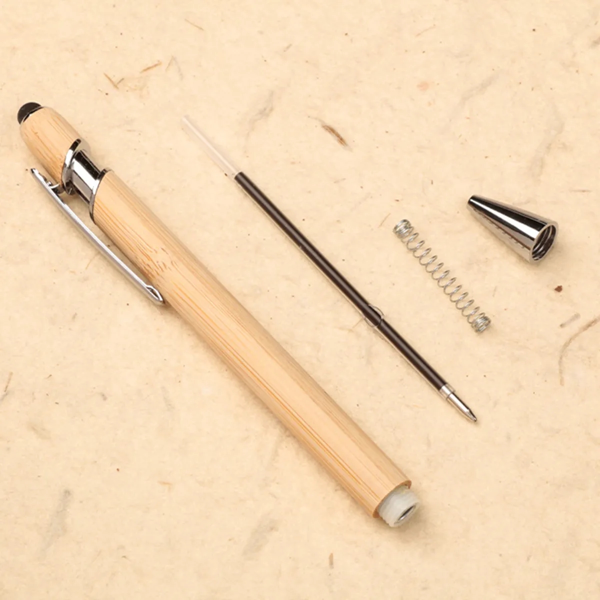 2 In 1 Bamboo Ballpoint Stylus Contact Pen Office Writing 4