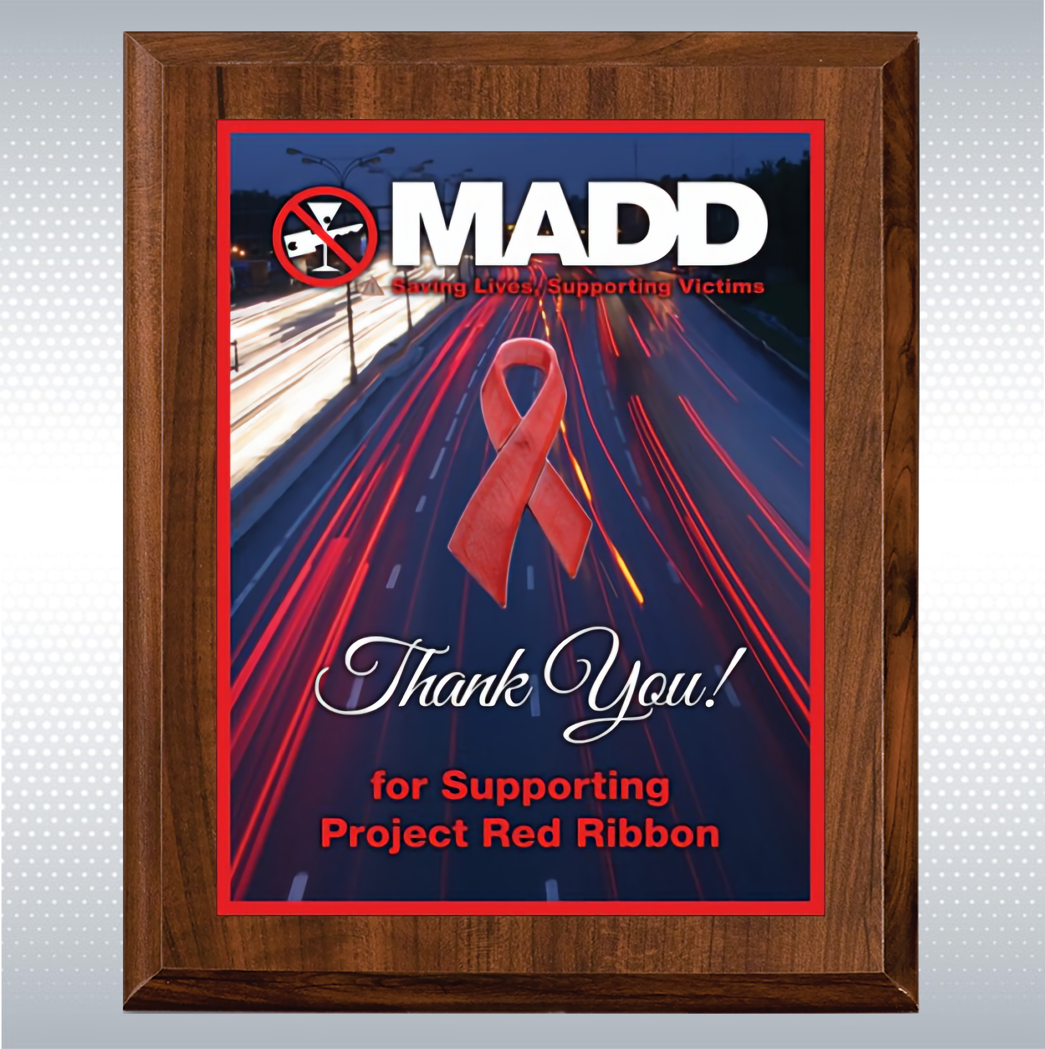 Cherry Finish Wood Plaque w/Full Color Sublimated Plate 7