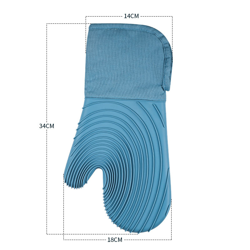 Thick Cotton Non-Slip Waterproof Silicone Insulation Oven Gloves 14