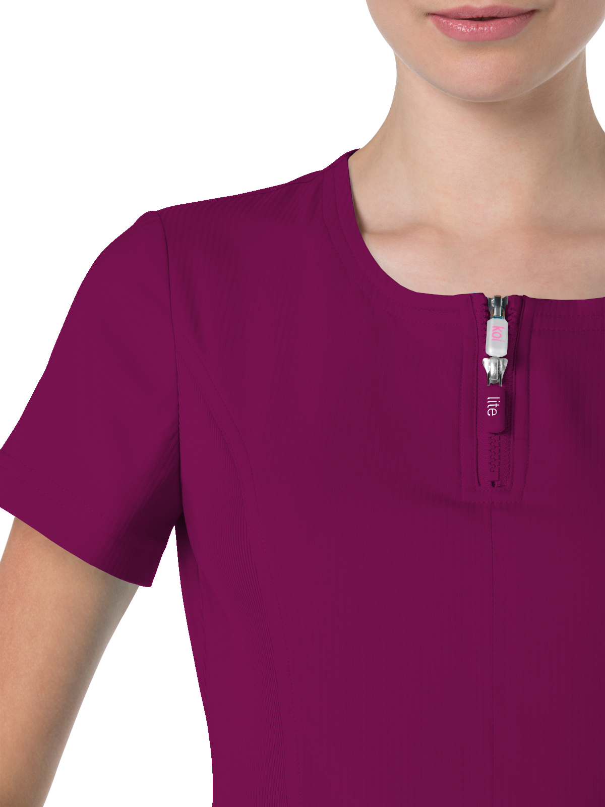 koi - Lite - Women's Four-Pocket Zipper Neck Serenity Top 5