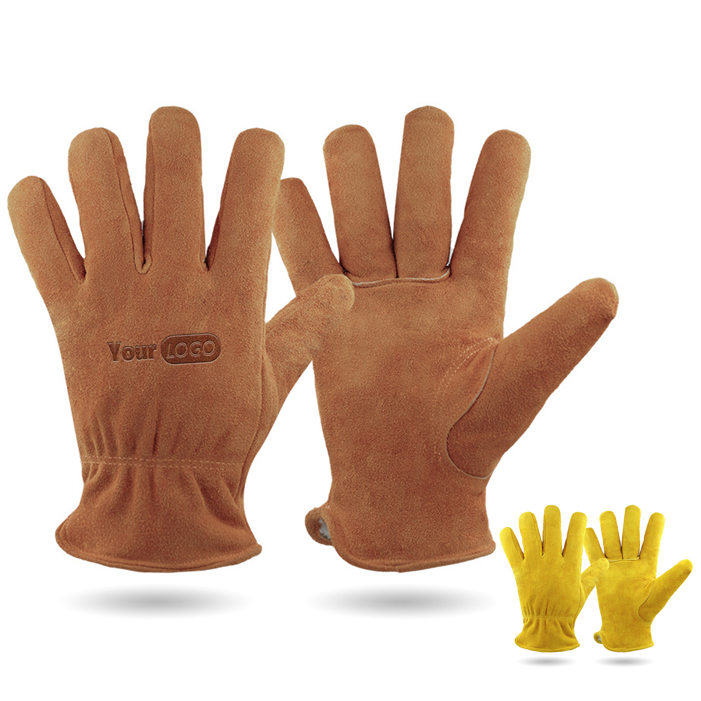 Cow Leather Velvet Wear-Resistant Gloves 3
