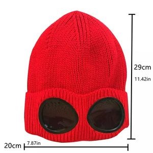 Unisex Goggle Knitted Beanie Hat 2