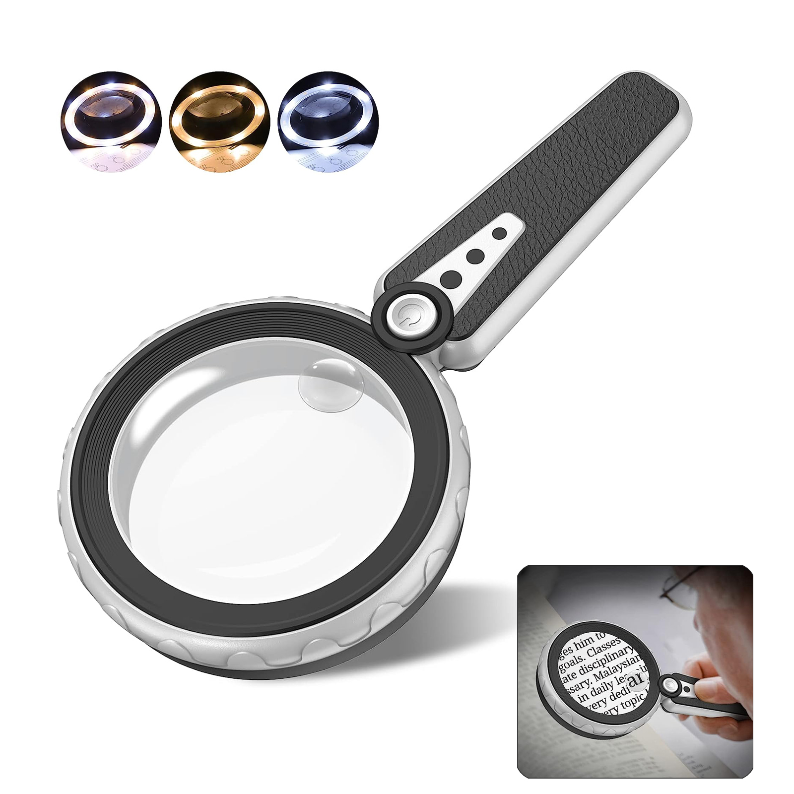 Magnifying Glass with Light-6X 10X 12 LED 2