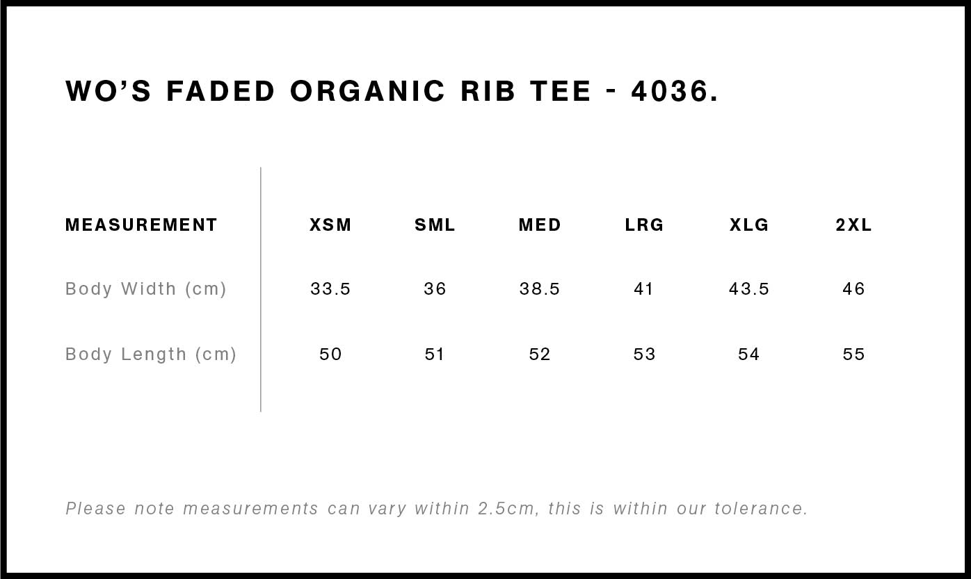 Wo's Faded Organic Rib Tee | 4036 7