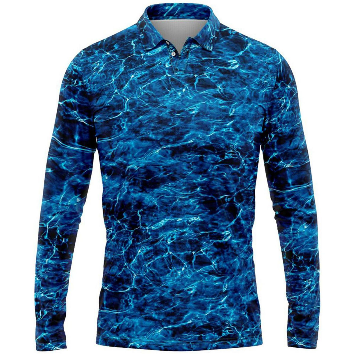 Mossy Oak® Men's 4.4 oz. Polyester Interlock Long Sleeve Polo Shirt, UPF 50+ 3