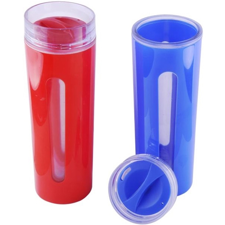 14 oz Double Plastic Mug and Screw-On Lid 2