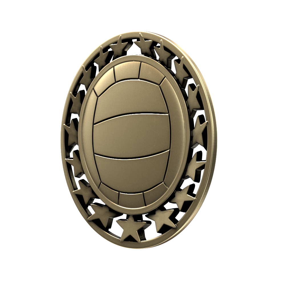 Volleyball Star Medallion (2-1/2") 3