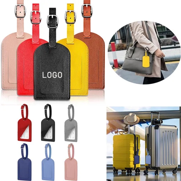 PU Leather Privacy Protection Luggage ID Label Tag 6