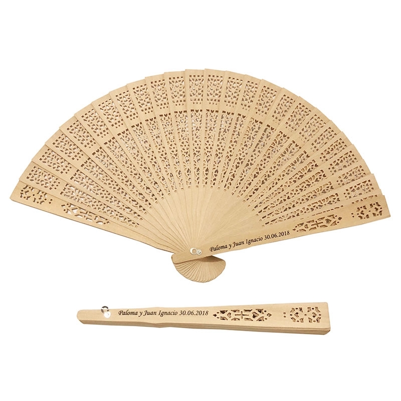 Natural Wood Fans Wedding Favors 4