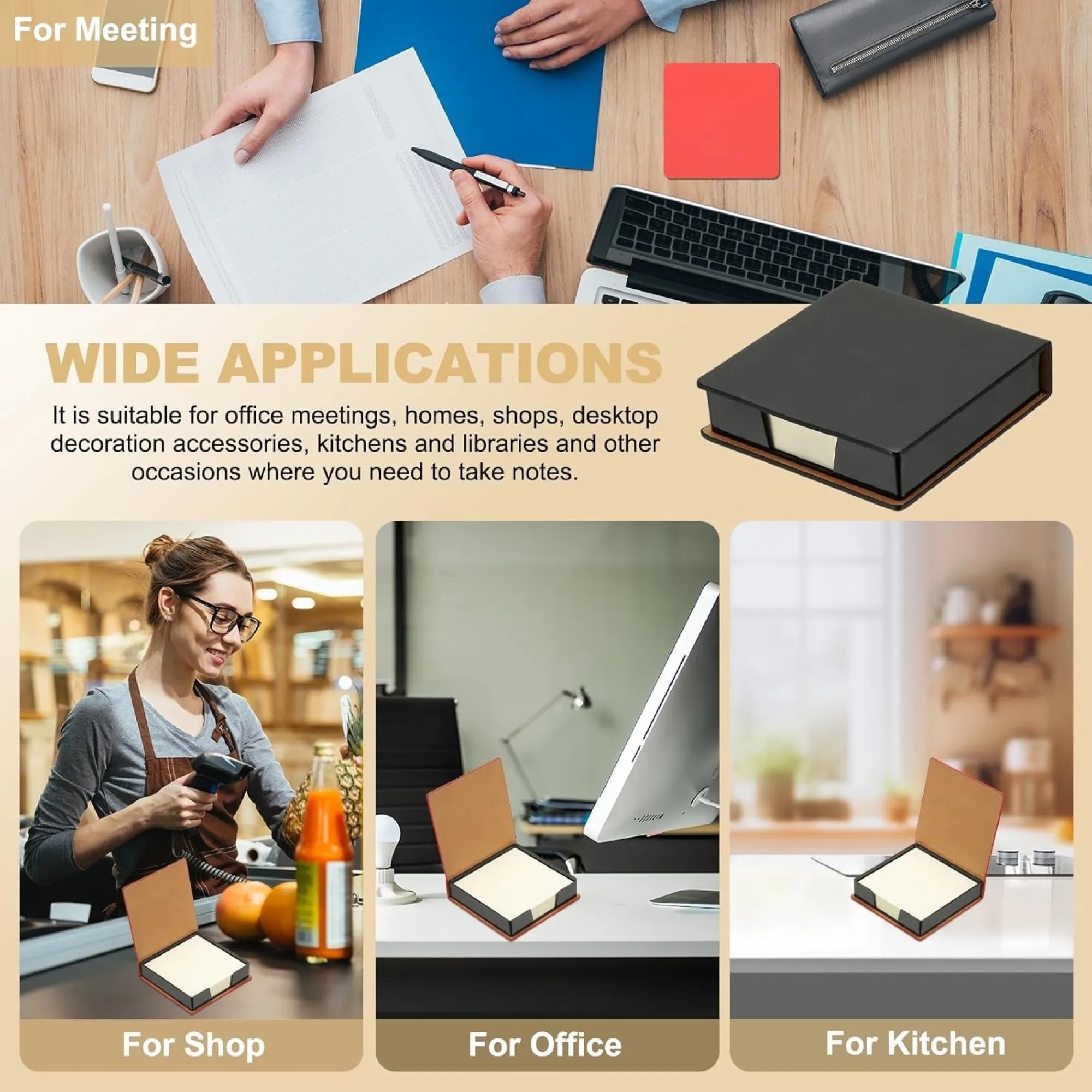 PU Three Dimensional Business Note Note Box 4