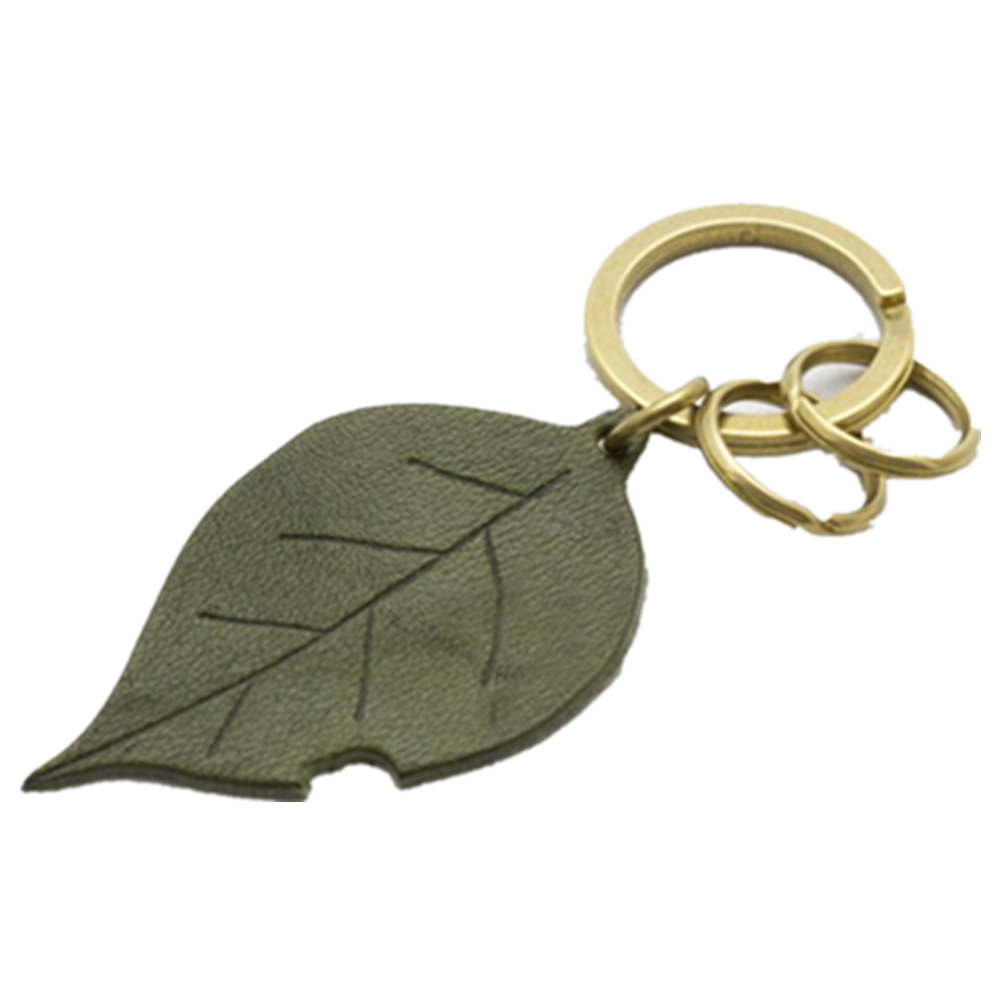 Leaf Shape Leather Key Ring Key Chain 5