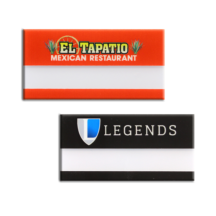 The Plato full color reusable name badge. 1.5"x3" 4
