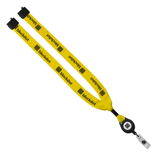 3/4" Cotton Lanyard with Metal Crimp & Retractable Badge Reel 258