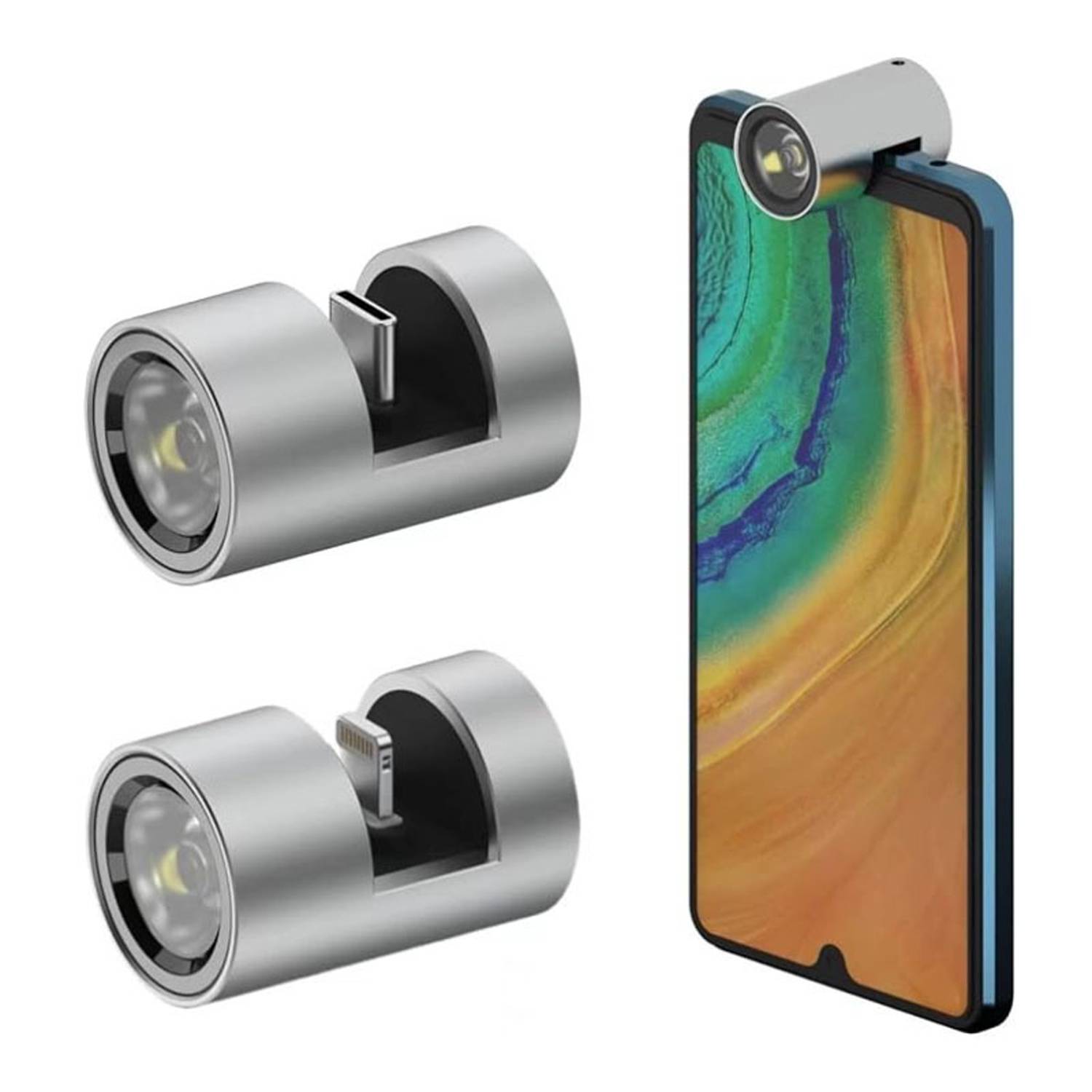 USB Rechargeable LED Flashlight Keychain for Phones 4
