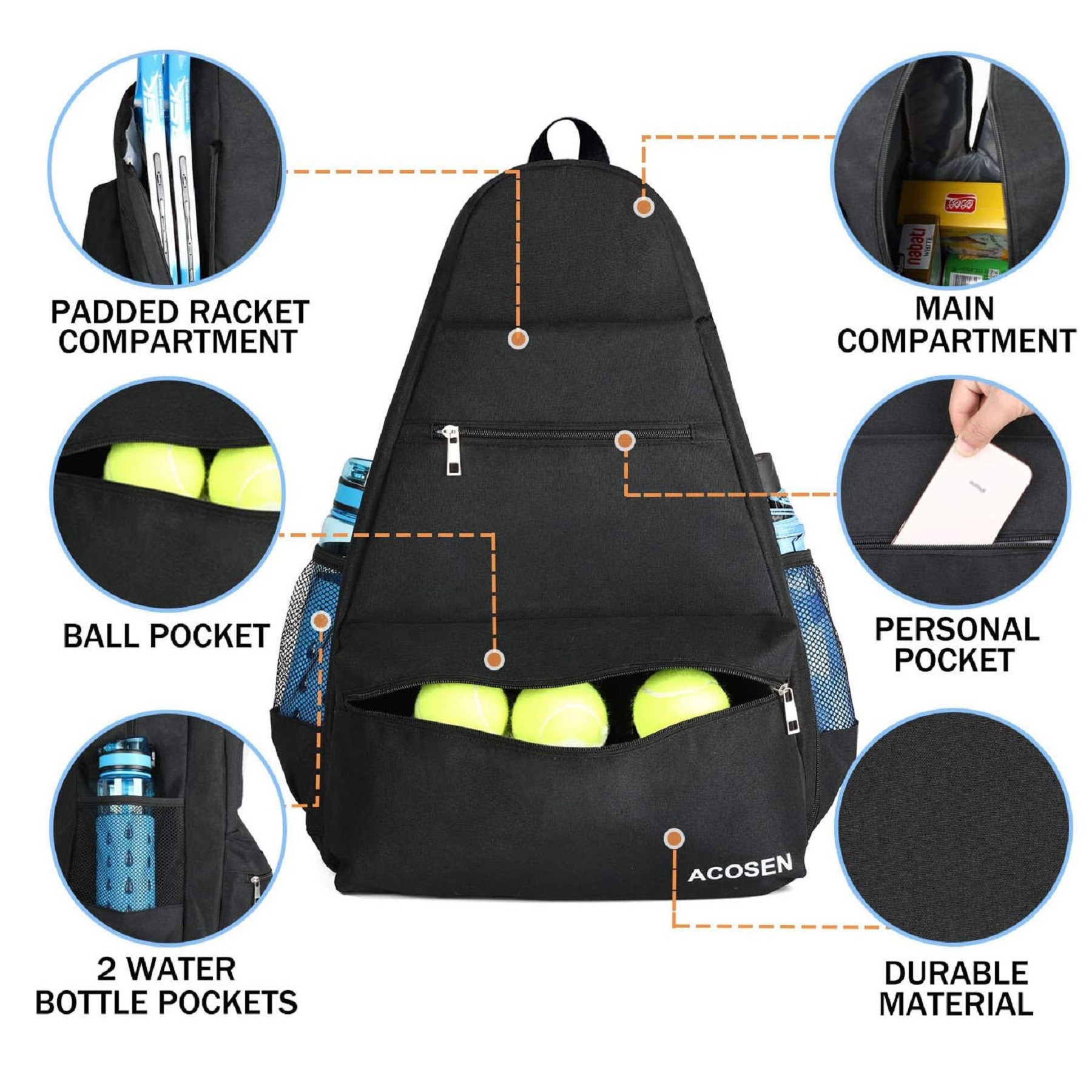 Outdoors Tennis Backpack Tennis Bag 10